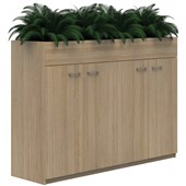 MASCOT STORAGEPLANTER 4 DOOR 3 TIER LOCKING H1200 X L1800 X D450MM CLASSIC OAK