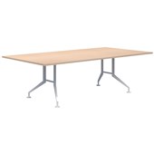 ACCENT SHOT BOARDROOM TABLE L2400 X D1200MM WHITE BASE REFINED OAK TOP