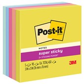 POSTIT 6545SSJOY SUPER STICKY NOTES SUMMER JOY 76 X 76MM PACK 5