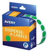 AVERY 937375 ROUND LABEL DISPENSER 14MM GREEN BOX 1050