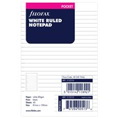 FILOFAX POCKET REFILL WHITE LINED NOTEPAD 40 SHEETS