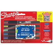 SHARPIE CREATIVE ACRYLIC BRUSH MARKERS ASSORTED PACK 5