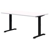ACCENT RAPID FIXED HEIGHT DESK 1500X800MM BLACK FRAME SNOW VELVET TOP