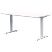 ACCENT RAPID FIXED HEIGHT DESK 1500X800MM WHITE FRAME SNOW VELVET TOP