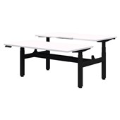 RAPID PREMIUM 2 POD ELECTRIC DESK 1800X800MM BLACK FRAME SNOW VELVET TOP