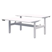 RAPID PREMIUM 2 POD ELECTRIC DESK 1800X800MM WHITE FRAME SNOW VELVET TOP