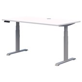 RAPID PREMIUM ELECTRIC DESK 1200X700 SNOW VELVET TOP SILVER BASE