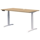 RAPID PREMIUM ELECTRIC DESK 1500 x 800MM CLASSIC OAK TOP WHITE BASE
