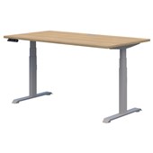 RAPID PREMIUM ELECTRIC DESK 1800 x 800MM CLASSIC OAK TOP SILVER BASE