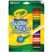 CRAYOLA WASHABLE SUPER TIPS MARKERS PACK 20