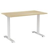KNIGHT HAVEN DESK W1200 X D700 X H740MM WHITE FRAME ATLANTIC OAK TOP