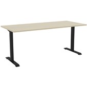 KNIGHT HAVEN DESK W1800 X D800 X H740MM BLACK FRAME NORDIC MAPLE TOP