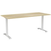 KNIGHT HAVEN DESK W1800 X D800 X H740MM WHITE FRAME ATLANTIC OAK TOP