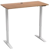 MONDO LYPTA HEIGHT ADJUSTABLE DESK WHITE FRAME WALNUT TOP