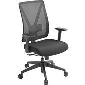 EDEN JET TASK CHAIR MESH HIGH BACK BLACK WITH ARMS