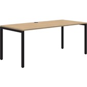 AVERO SINGLE DESK 1200X700MM BLACK FRAME CLASSIC OAK TOP