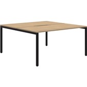 AVERO 2 POD BACK TO BACK FIXED HEIGHT DESK 1800X800MM BLACK FRAME CLASSIC OAK TOP