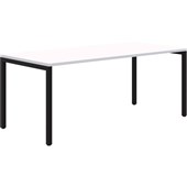 AVERO CANTEEN TABLE 1200X700MM BLACK FRAME SNOW VELVET TOP