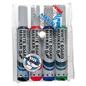 PENTEL MAXIFLO WHITEBOARD MARKER BULLET 21MM ASSORTED WALLET 4