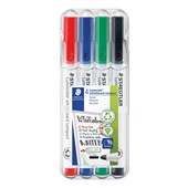 STAEDTLER 341 LUMOCOLOR COMPACT WHITEBOARD MARKER BULLET 20MM PACK 4