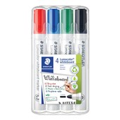 STAEDTLER 351 LUMOCOLOR WHITEBOARD MARKER BULLET ASSORTED WALLET 4