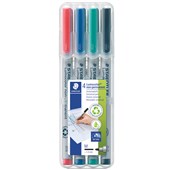 STAEDTLER 315 LUMOCOLOR NONPERMANENT MARKER MEDIUM 10MM ASSORTED WALLET 4