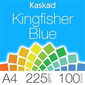 KASKAD COLOURED PAPER A4 225GSM KINGFISHER BLUE PACK 100