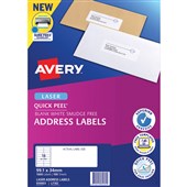AVERY 959003 L7162 QUICK PEEL ADDRESS LABEL SURE FEED LASER 16UP WHITE PACK 100