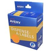 AVERY 937301 DMC24FO ROUND LABEL DISPENSER 24MM FLUORO ORANGE BOX 350