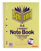 SPIRAX 605 2 SUBJECT NOTEBOOK 7MM RULED SPIRAL BOUND 250 PAGE A4