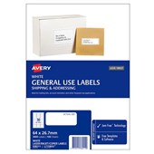 AVERY 938211 L7158 GENERAL USE LABEL LASERINKJET 30UP WHITE PACK 100