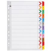 MARBIG MANILLA INDEX DIVIDER JANDEC TAB A4 ASSORTED