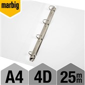 MARBIG CLEARVIEW INSERT RING BINDER 4D 25MM A4 WHITE