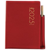 COLLINS DIARY POCKET PENCIL A72PP W74 X L105MM RED 2 DAYS PER PAGE PVC ODD YEAR