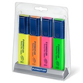 STAEDTLER TEXTSURFER CLASSIC 364 HIGHLIGHTER CHISEL 5MM RAINBOW PACK 4