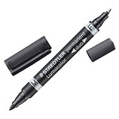 STAEDTLER LUMOCOLOR 348 PERMANENT MARKER DUO BULLET 0615MM BLACK