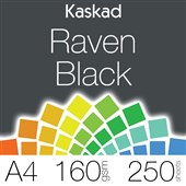 KASKAD COLOURED PAPER A4 160GSM RAVEN BLACK PACK 250