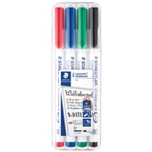 STAEDTLER 301 LUMOCOLOR WHITEBOARD PEN ASSORTED WALLET 4