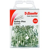 ESSELTE SAFETY PINS ASSORTED PACK 60