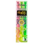 PILOT FRIXION HIGHLIGHTER ERASABLE CHISEL ASSORTED PACK 3