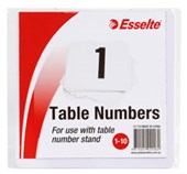 ESSELTE TABLE NUMBERS 110 100MM WHITE PACK 10