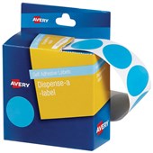 AVERY 937276 DMC24LB DISPENSER SELF ADHESIVE CIRCLE LABEL DISPENSER PACK DIA 24MM LIGHT BLUE PACK 500