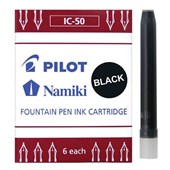 PILOT FOUNTAIN PEN INK CARTRIDGE BLACK PACK 6