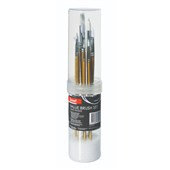 JASART BRUSH SET IN CYLINDER 12 PIECE SYNTHETIC BRUSHES