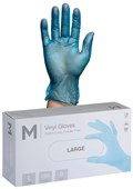 DISPOSABLE GLOVES MATTHEWS VINYL FOOD GRADE POWDER FREE BLUE LARGE BOX 100