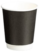 DOUBLE WALL PE PAER CUPS BLACK 8OZ 280ML