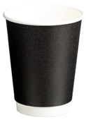 DOUBLE WALL PE PAER CUPS BLACK 12OZ 355ML