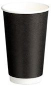 DOUBLE WALL PE PAER CUPS BLACK 16OZ 510ML
