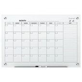 QUARTET INFINITY CALENDAR BOARD GLASS 600 X 900MM WHITE