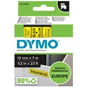 DYMO 45018 D1 LABELLING TAPE 12MM X 7M BLACK ON YELLOW